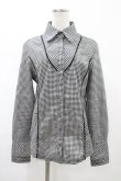 画像1: Ozz Croce / クロス刺繍チェックブラウス  ブラック H-26-02-07-1044-OO-BL-KB-ZH (1)
