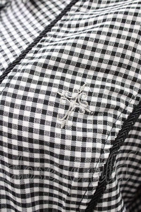 画像3: Ozz Croce / クロス刺繍チェックブラウス  ブラック H-26-02-07-1044-OO-BL-KB-ZH (3)