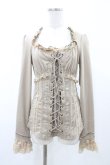 画像1: Ozz oneste / 薔薇刺繍レースアップカットソー  ベージュ H-26-02-07-1045-OO-TO-KB-ZH (1)