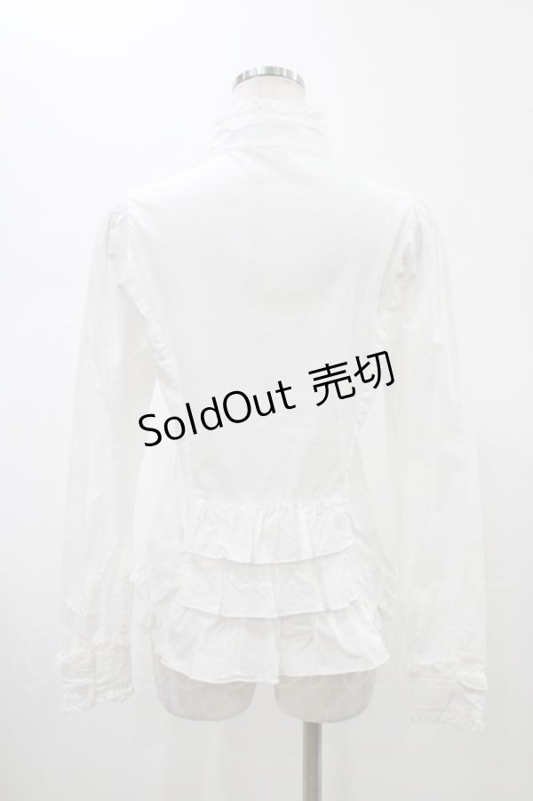 画像2: PEACE NOW / フリルスタンドカラーブラウス  ホワイト H-26-02-07-1048-PU-BL-KB-ZH (2)