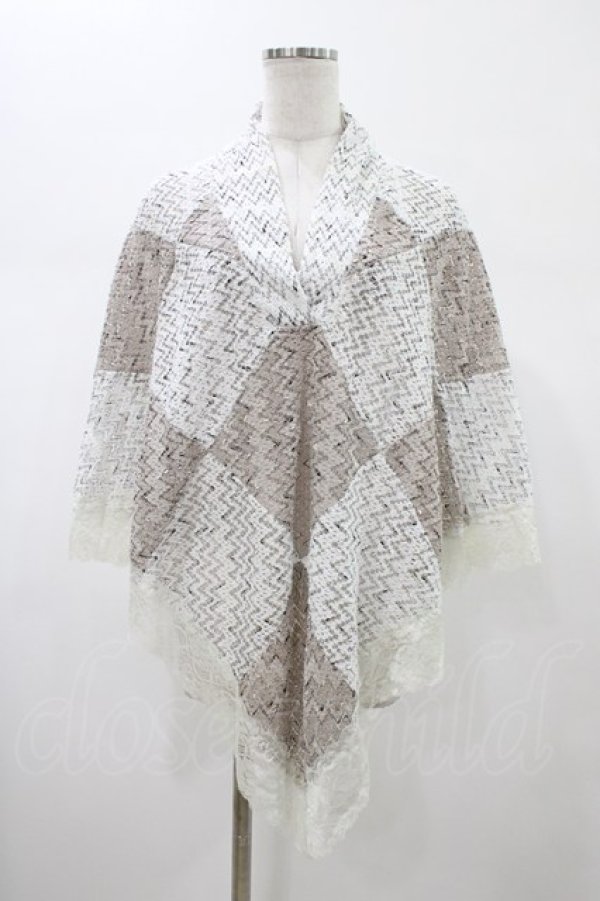 画像1: Rozen Kavalier / 透かし編みポンチョケープ  オフベージュ H-26-02-07-1049-OO-TO-KB-ZH (1)