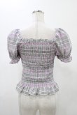 画像2: Candy Stripper / VOLUME SLEEVE SHIRRINGトップス  ラベンダーチェック H-26-02-07-1051-PU-TO-KB-ZH (2)