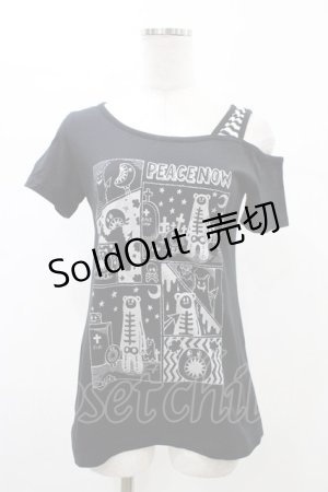 画像: PEACE NOW / アシメショルダーカットソー  ブラック H-26-02-07-1054-PU-TO-KB-ZH