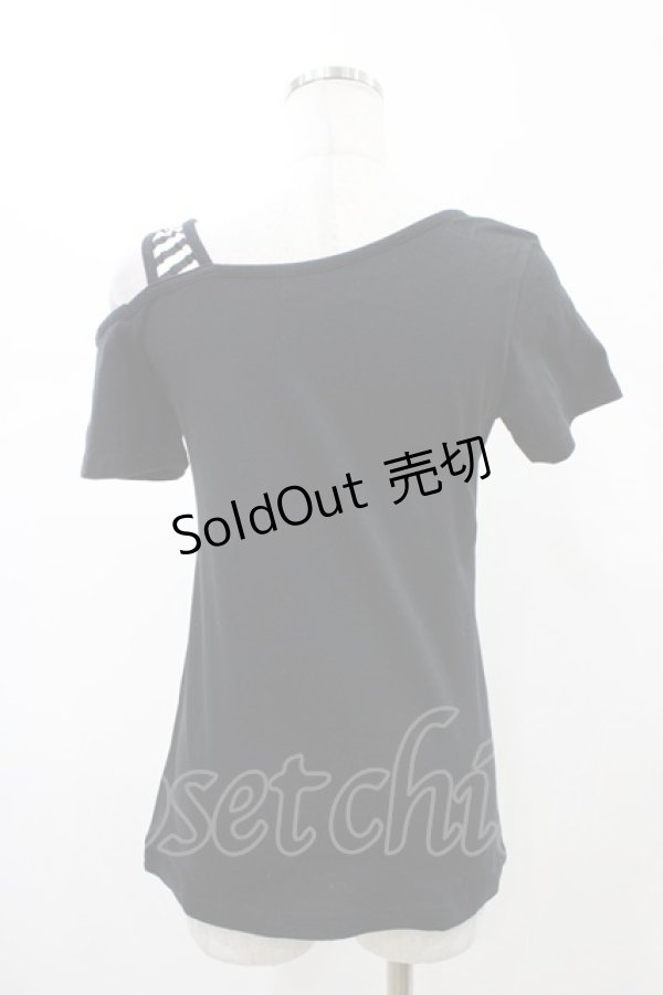 画像2: PEACE NOW / アシメショルダーカットソー  ブラック H-26-02-07-1054-PU-TO-KB-ZH (2)