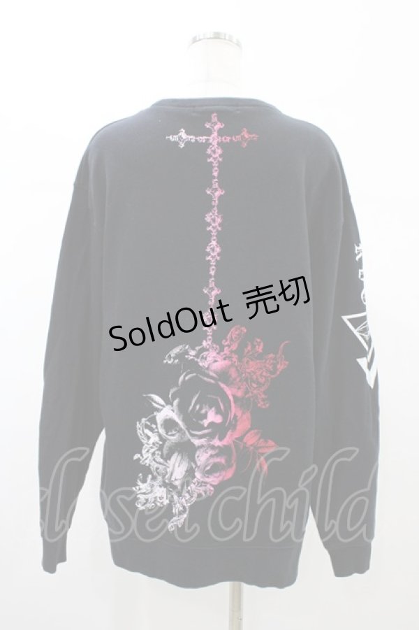 画像2: SEX POT ReVeNGe / プリントスウェットトップス  ブラック H-26-02-07-1056-SP-TO-KB-ZH (2)