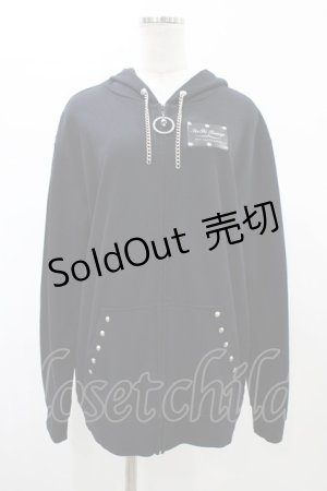 画像: SEX POT ReVeNGe / チェーンフードZIPパーカー  ブラック H-26-02-07-1060-SP-TO-KB-ZH