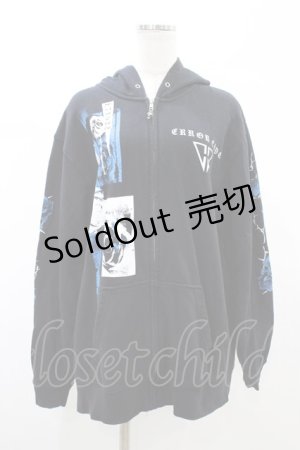 画像: SEX POT ReVeNGe / プリントZIPパーカー  ブラック H-26-02-07-1061-SP-TO-KB-ZH