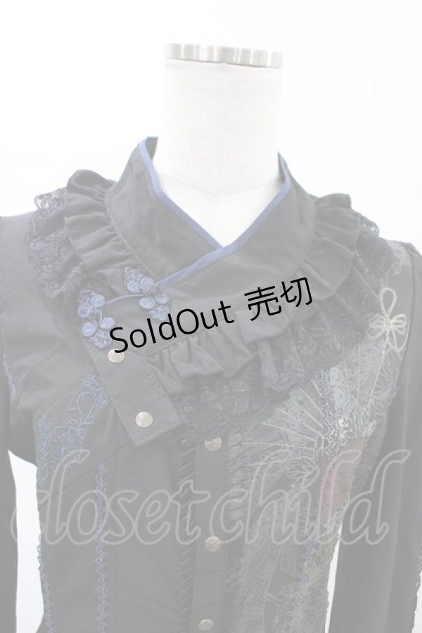 画像4: Ozz oneste / 着物衿ブラウス  ブラック×ネイビー H-26-02-07-1011-OO-BL-KB-ZH (4)