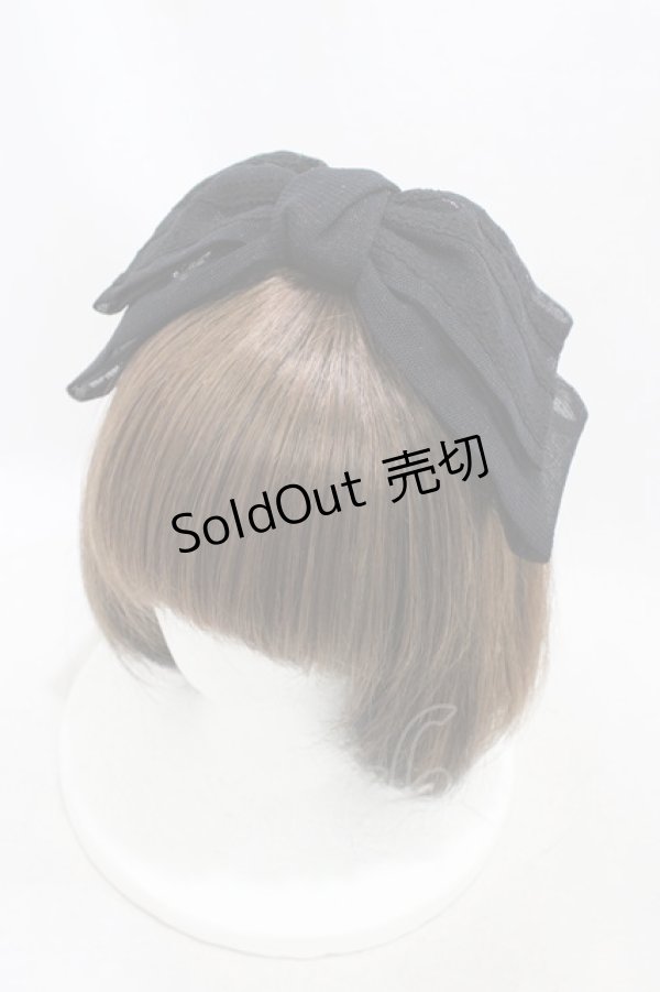 画像1: Melody BasKet / Sugar powderリボンクリップ  ブラック H-26-02-07-1002-LO-AC-KB-ZH (1)