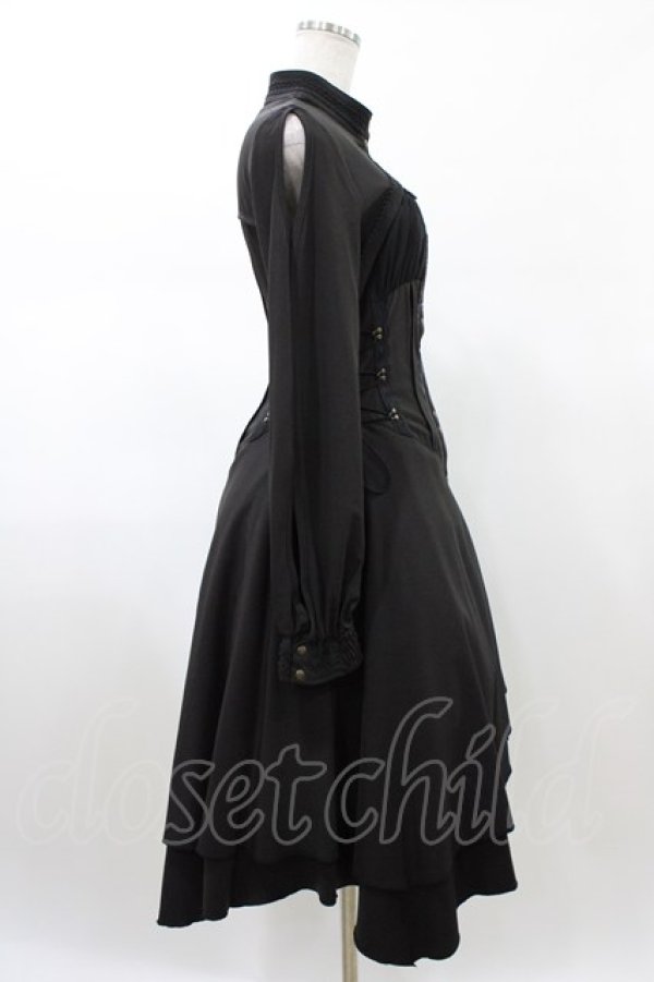 画像3: Ozz Croce / 薔薇刺繍レイヤードワンピース  黒 H-26-02-07-1014-OO-OP-AK-ZH (3)