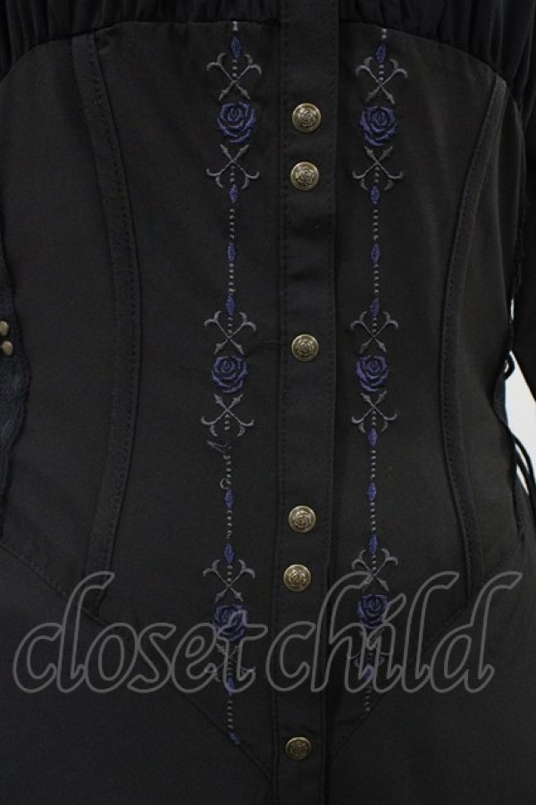 画像5: Ozz Croce / 薔薇刺繍レイヤードワンピース  黒 H-26-02-07-1014-OO-OP-AK-ZH (5)