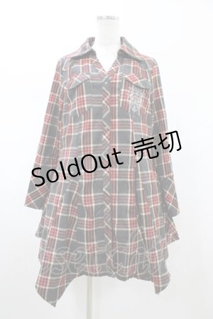 画像: Rozen Kavalier / エンブレム刺繍チェックシャツワンピース  グレー H-26-02-07-1017-OO-OP-KB-ZH