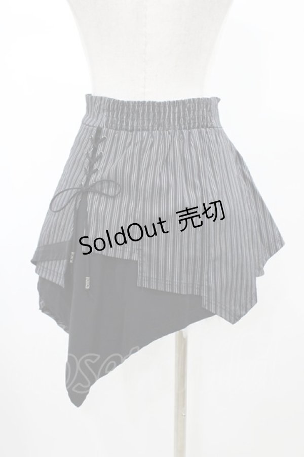 画像2: Ozz Croce / ストライプレイヤード風イレギュラースカート  黒 H-26-02-07-1022-OO-SK-KB-ZH (2)