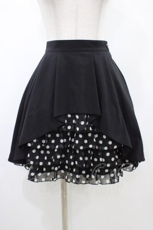 画像: PEACE NOW / ドットフリルレイヤード風スカート  ブラック H-26-02-07-1024-PU-SK-KB-ZH