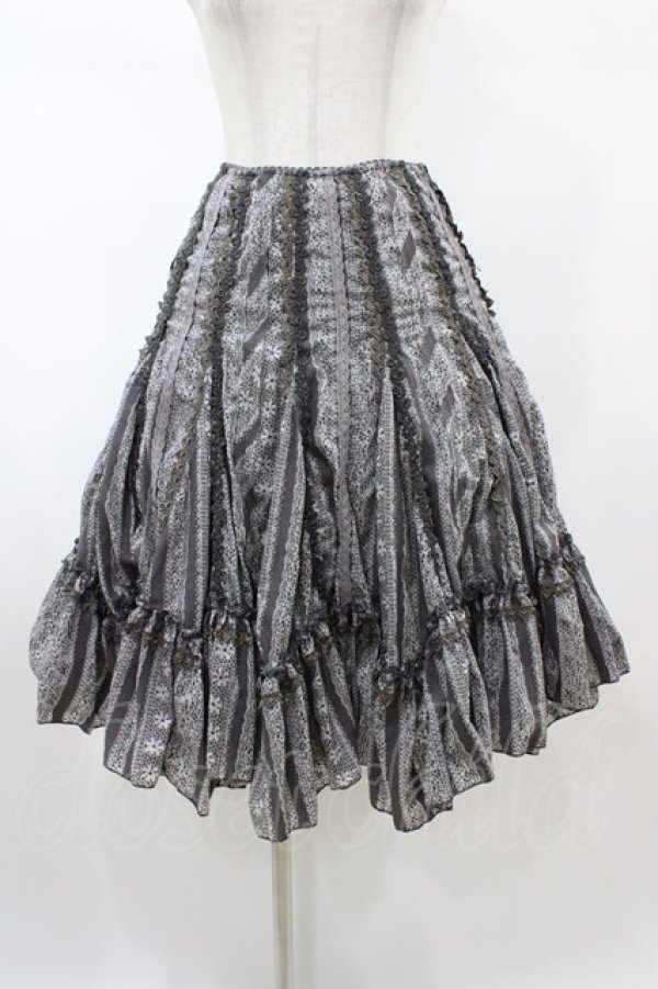 画像1: OZZ ANGELO / レースラインスカート  グレー H-26-02-07-1025-OO-SK-KB-ZH (1)