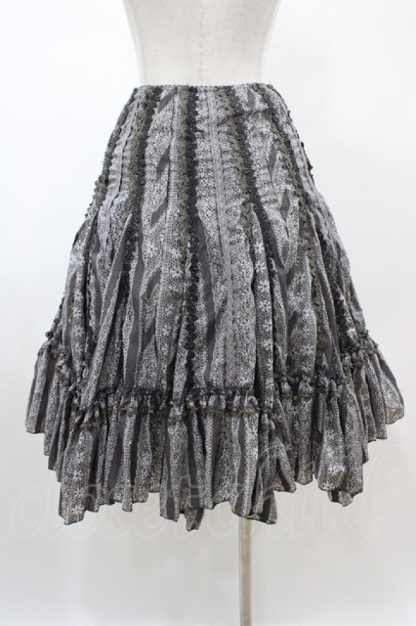 画像2: OZZ ANGELO / レースラインスカート  グレー H-26-02-07-1025-OO-SK-KB-ZH (2)