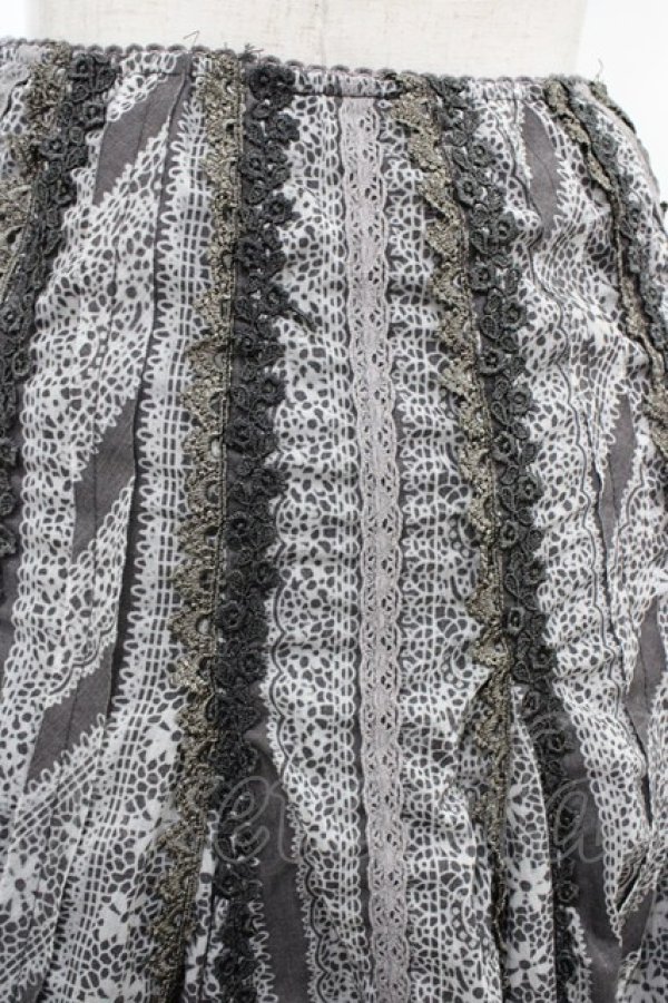 画像3: OZZ ANGELO / レースラインスカート  グレー H-26-02-07-1025-OO-SK-KB-ZH (3)