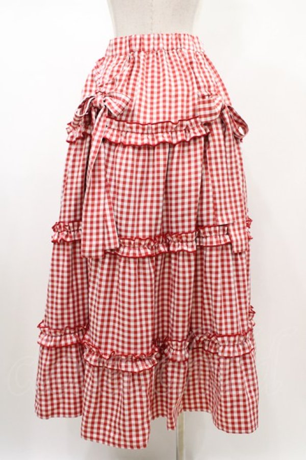 画像2: Candy Stripper / ROMANESQUE RIBBON SKIRT  レッド H-26-02-07-1026-PU-SK-KB-ZH (2)