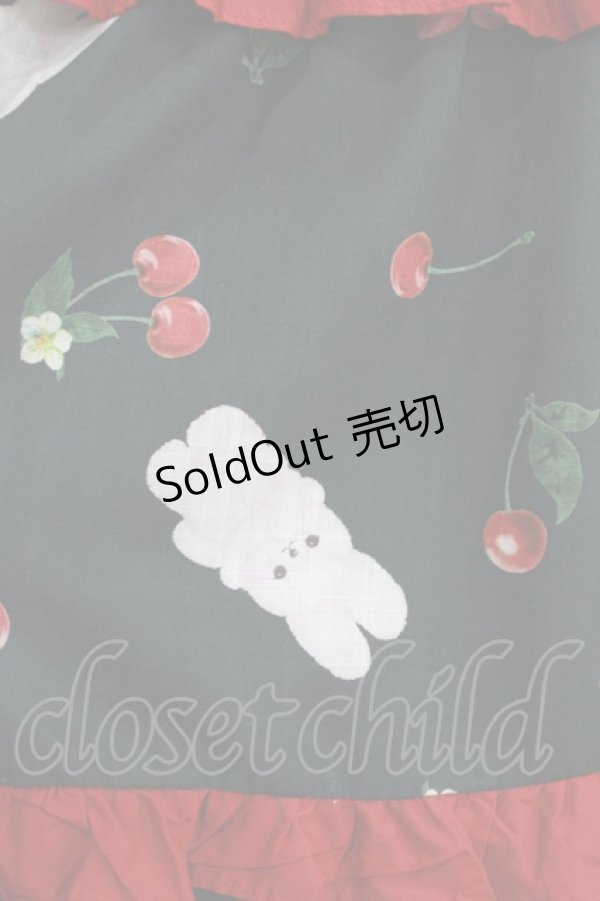 画像4: Chalmiere / チェリーバニー柄ワンピース M ブラック H-26-02-07-006-0-OP-NS-ZH (4)