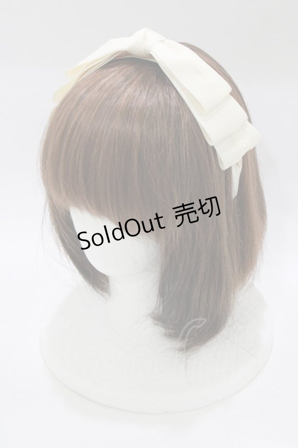 画像1: m petit by misako / AM*NIリボンカチューシャ  オフ H-26-02-07-078-LO-AC-NS-ZH (1)