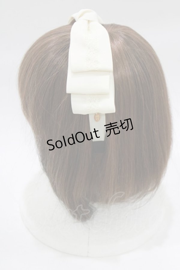 画像2: m petit by misako / AM*NIリボンカチューシャ  オフ H-26-02-07-078-LO-AC-NS-ZH (2)