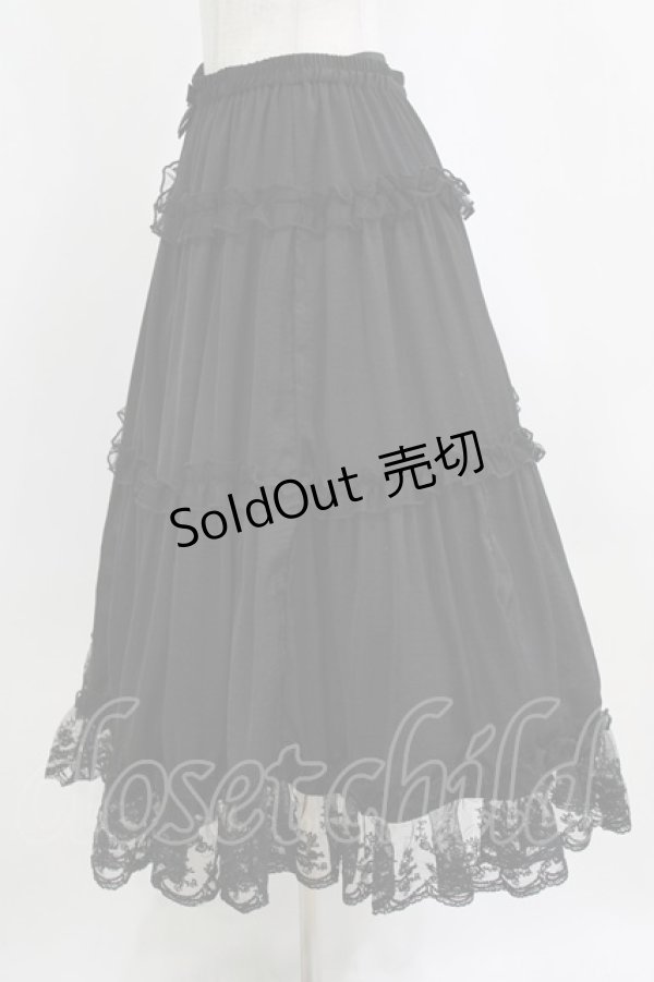 画像2: m petit by misako / サテンキリカエペチスカート L ブラック H-26-02-07-007-LO-SK-NS-ZH (2)