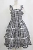 画像1: Cherirulu Chocola / ギンガムチェックジャンパースカート L ブラック H-26-02-07-002-GO-OP-NS-ZH (1)