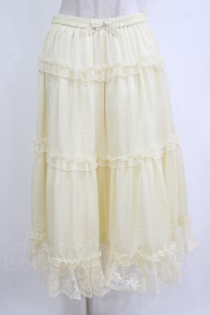 画像: m petit by misako / サテンキリカエペチスカート L アイボリー H-26-02-07-012-LO-SK-NS-ZH