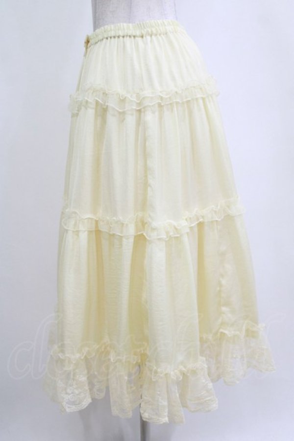 画像2: m petit by misako / サテンキリカエペチスカート L アイボリー H-26-02-07-012-LO-SK-NS-ZH (2)