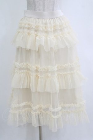 画像: FLC / 星名桜子/チュールスカート L アイボリー H-26-02-07-013-LO-SK-NS-ZH
