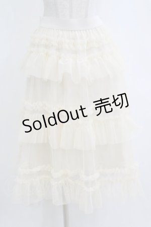 画像: FLC / 星名桜子/チュールスカート L アイボリー H-26-02-07-013-LO-SK-NS-ZH