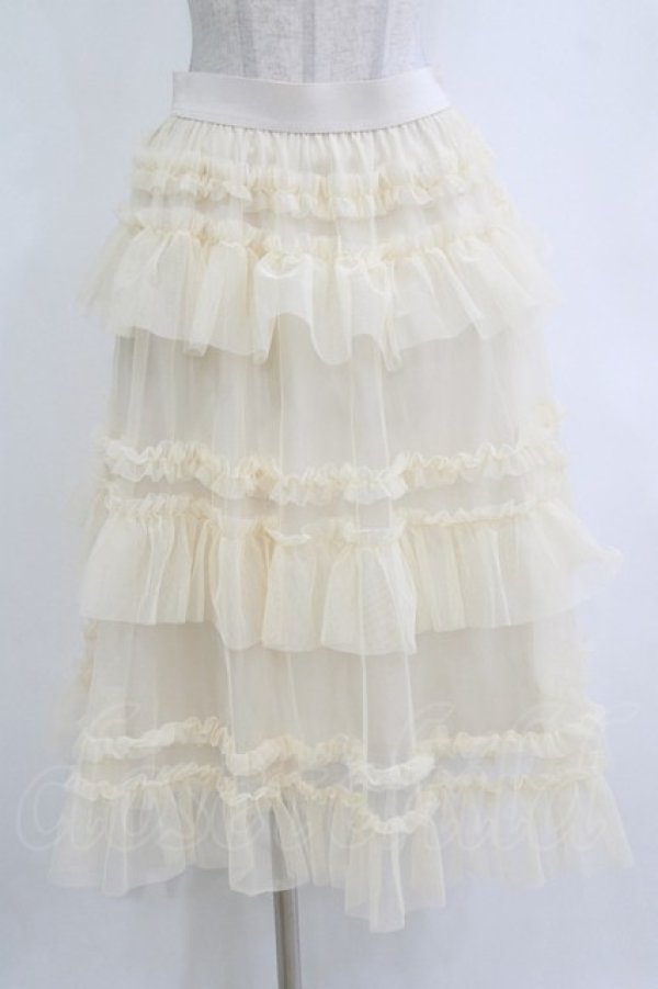 画像1: FLC / 星名桜子/チュールスカート L アイボリー H-26-02-07-013-LO-SK-NS-ZH (1)