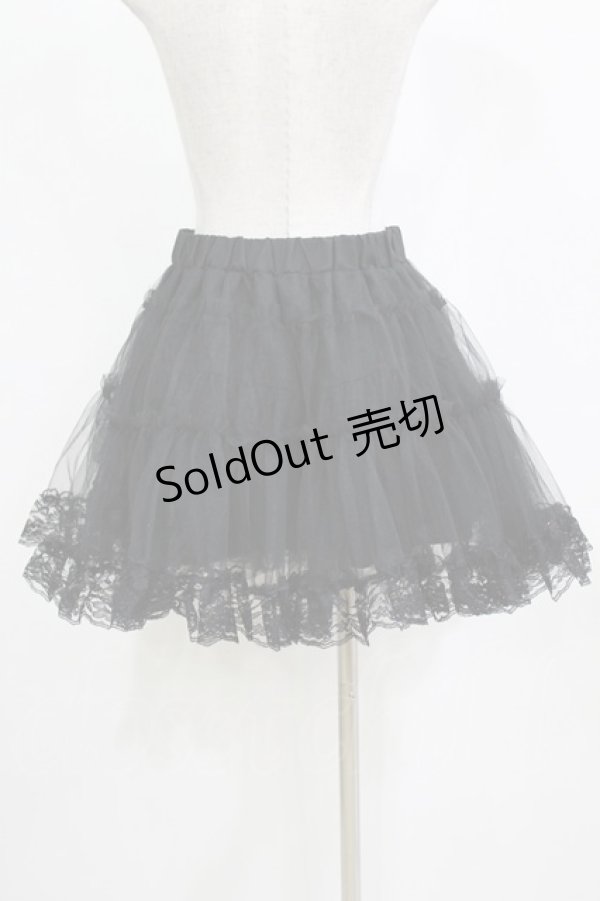 画像3: majoretty / まゆろん/リボン付きパニエ L ブラック H-26-02-07-014-GO-PA-NS-ZH (3)