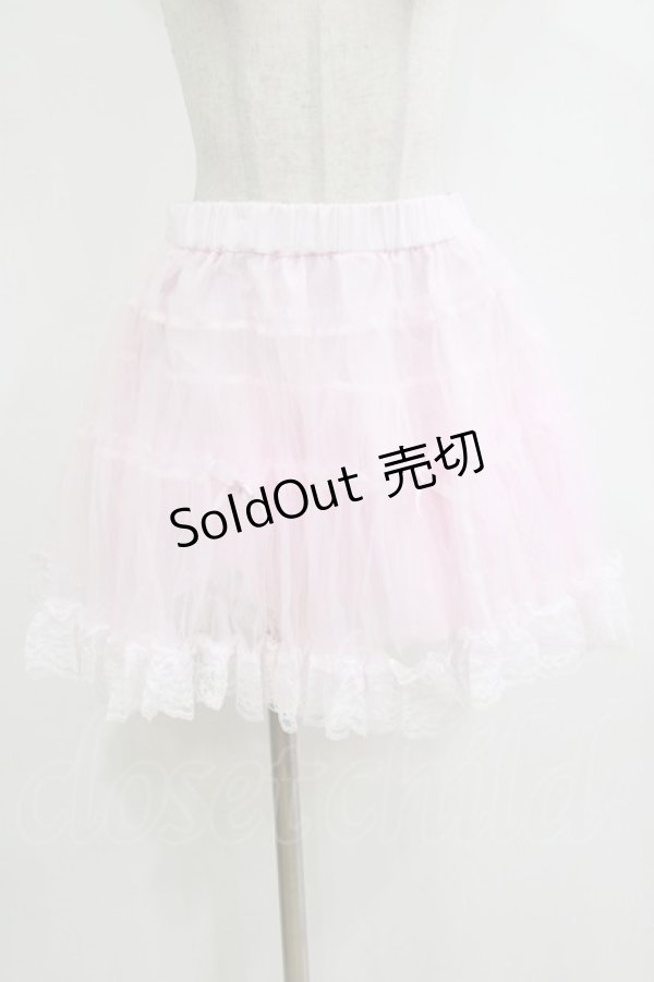 画像1: majoretty / まゆろん/リボン付きパニエ L ピンク H-26-02-07-015-GO-PA-NS-ZH (1)