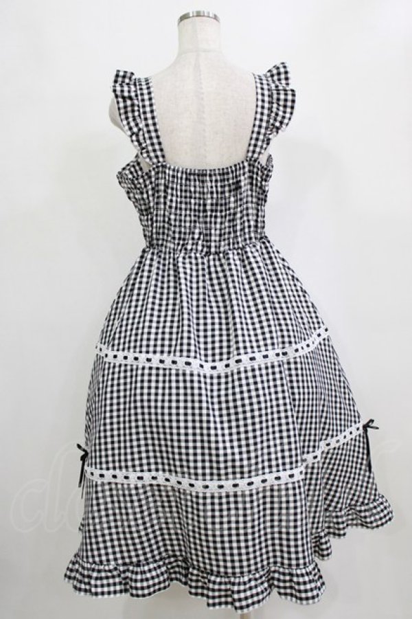 画像3: Cherirulu Chocola / ギンガムチェックジャンパースカート L ブラック H-26-02-07-002-GO-OP-NS-ZH (3)