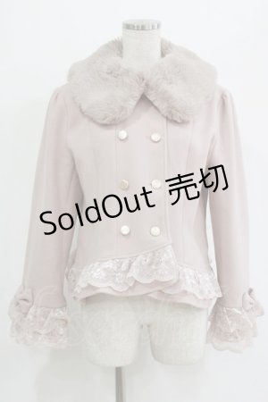 画像: axes femme / 裾レースショートコート M ピンク H-26-02-07-017-AX-CO-NS-ZH