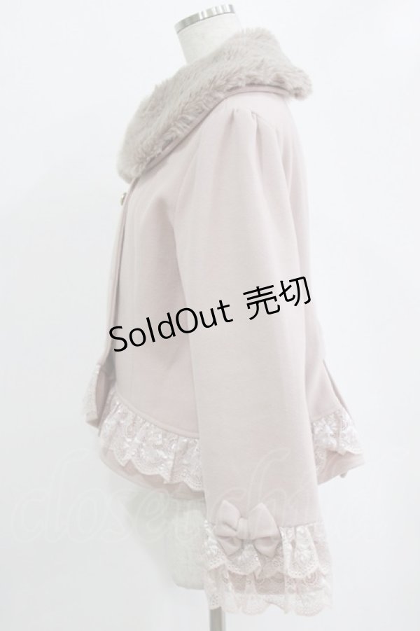 画像2: axes femme / 裾レースショートコート M ピンク H-26-02-07-017-AX-CO-NS-ZH (2)