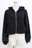 画像1: axes femme / サガラ刺繍ショートパーカー Free ブラック H-26-02-07-020-AX-TO-NS-ZH (1)