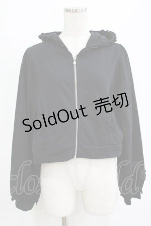 画像: axes femme / サガラ刺繍ショートパーカー Free ブラック H-26-02-07-020-AX-TO-NS-ZH