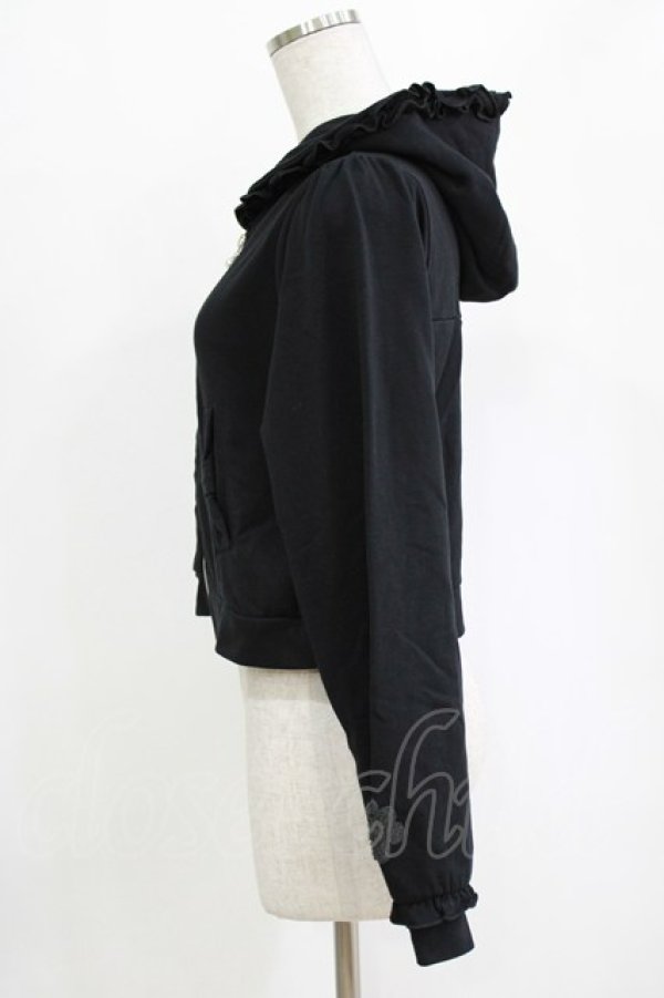 画像2: axes femme / サガラ刺繍ショートパーカー Free ブラック H-26-02-07-020-AX-TO-NS-ZH (2)