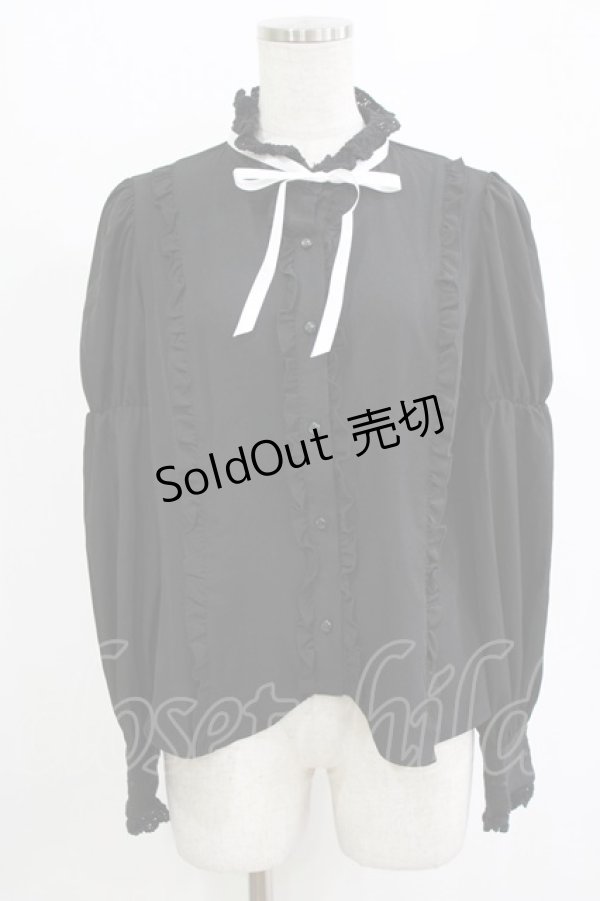 画像1: Eri Aino's Collection / シャーロットの水曜日ブラウス L ブラック H-26-02-07-022-PU-BL-NS-ZH (1)