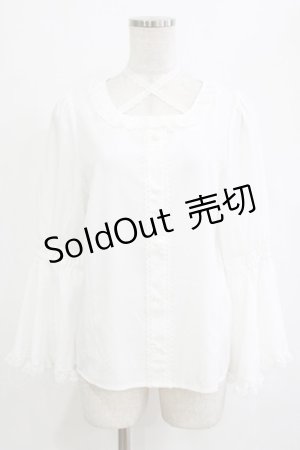 画像: Alice Mashiro / 眞白ありす/姫袖ブラウス M オフ H-26-02-07-025-PU-BL-NS-ZH