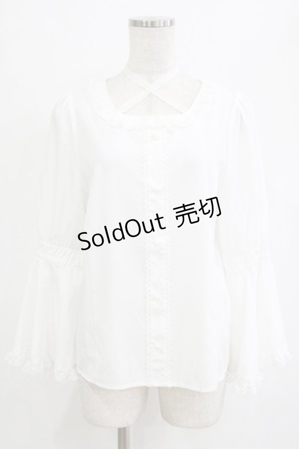 画像1: Alice Mashiro / 眞白ありす/姫袖ブラウス M オフ H-26-02-07-025-PU-BL-NS-ZH (1)