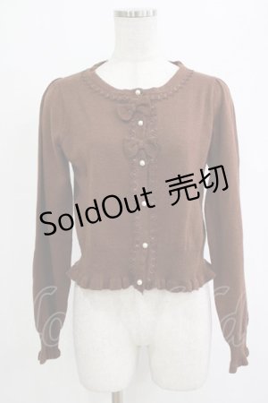 画像: axes femme kawaii / 2つリボンカーディガン M ブラウン H-26-02-07-027-AX-TO-NS-ZH