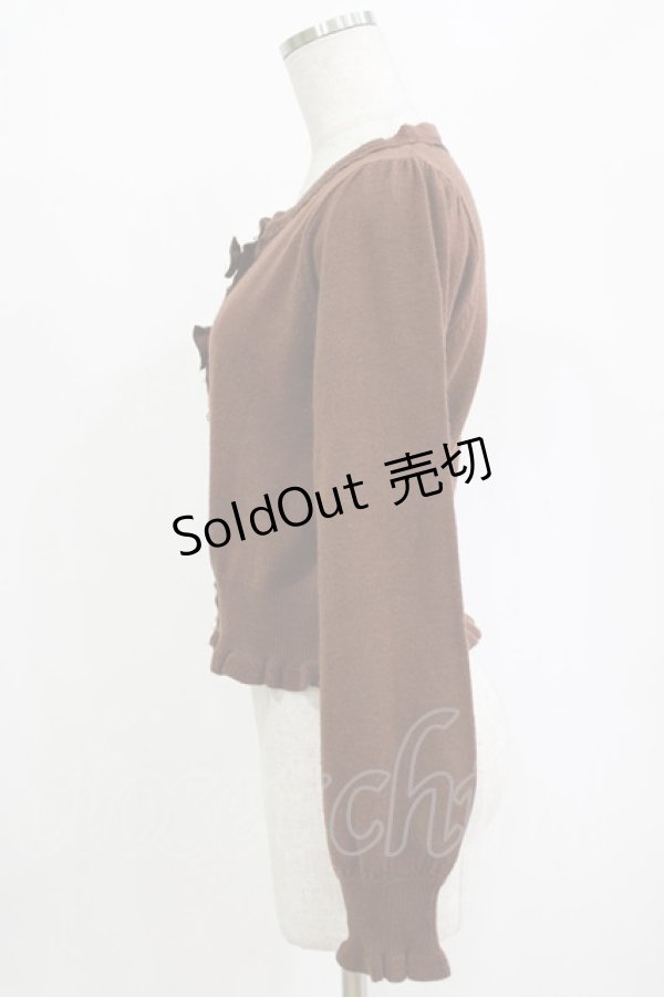 画像2: axes femme kawaii / 2つリボンカーディガン M ブラウン H-26-02-07-027-AX-TO-NS-ZH (2)