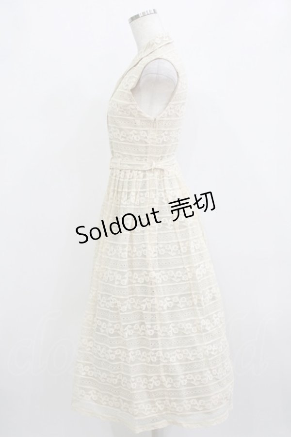 画像2: an another angelus / ボーダーレースノースリーブワンピース Free IVORY H-26-02-08-025-CA-OP-NS-ZH (2)