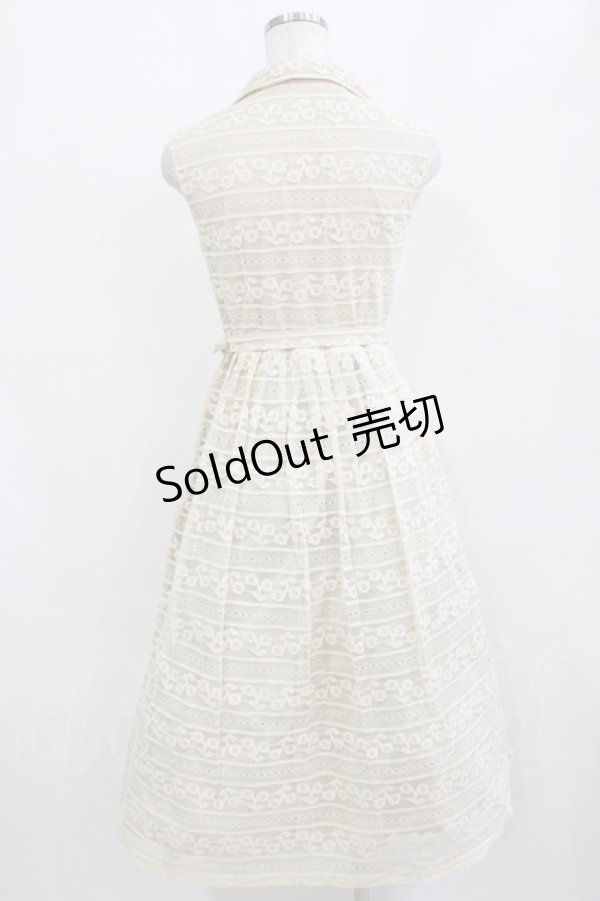 画像3: an another angelus / ボーダーレースノースリーブワンピース Free IVORY H-26-02-08-025-CA-OP-NS-ZH (3)