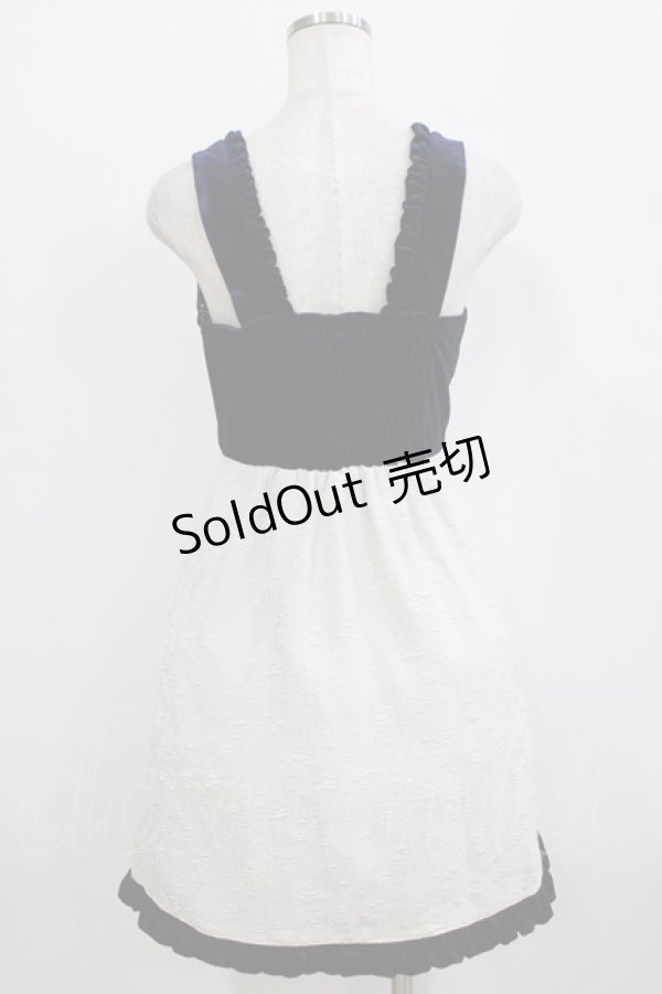 画像3: an another angelus / ベロア&ローズ柄切り替えジャンパースカート Free NAVY H-26-02-08-029-CA-OP-NS-ZH (3)