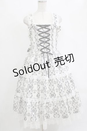 画像: metamorphose / 【プラスサイズ】クラウンクロスティアードジャンパースカート プラスサイズ オフ白系 H-26-02-08-004-ME-OP-NS-ZH