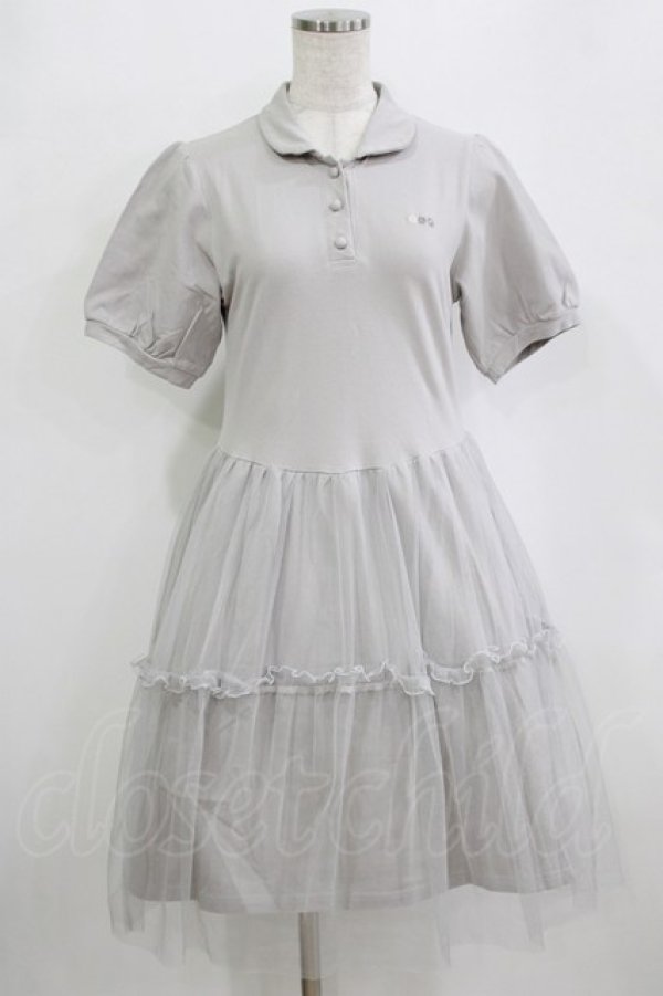 画像1: Fi.n.t / チュールドッキングポロワンピース Free L/GRAY H-26-02-08-035-CA-OP-NS-ZH (1)